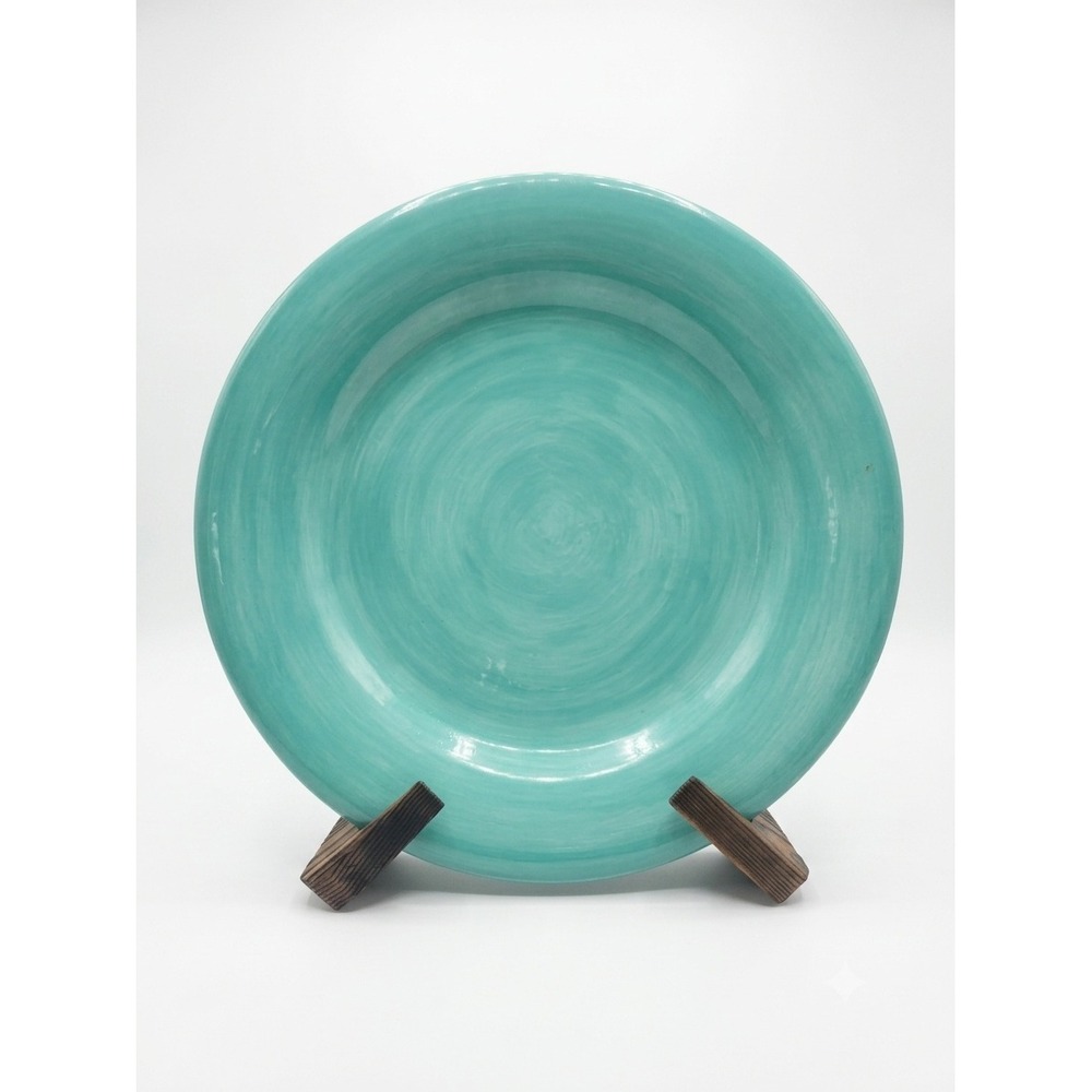 Artimino Ciao II Aqua Green 11" Dinner Plate Handpainted Earthenware Teal Round